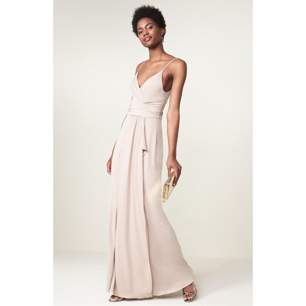 Nwot Amsale // Celina Mock Wrap Gown Long Dress 12